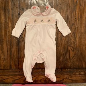 Mini Boden Bunny Smocked Onesie